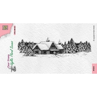Nellie Snellen Clear Stamp Idyllic Floral Scenes Slimline - Snowy House