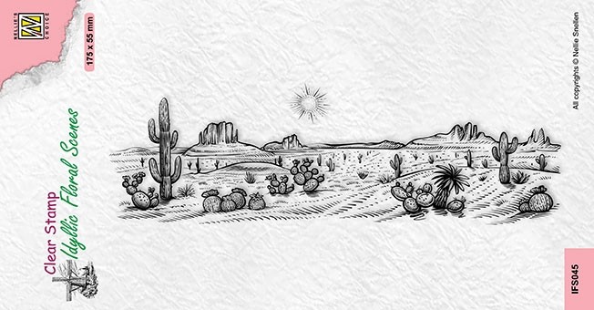 Nellie Snellen Clear Stamp Idyllic Floral Scenes Slimline - Desert