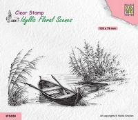 Nellie Snellen Clear Stamp Idyllic Floral Scenes - Lake with Rowingboat