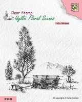 Nellie Snellen Clear Stamp Idyllic Floral Scenes - Meadow with Cart