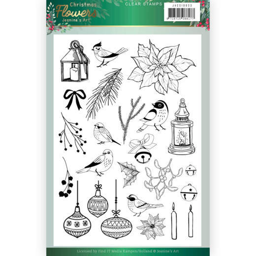 Jeanines Art Christmas Flowers Clear Stamp