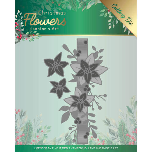 Jeanines Art Christmas Flowers Cutting Die - Poinsettia Border