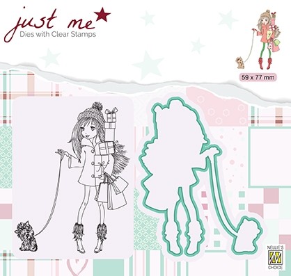 Nellie Snellen Dies + Clear Stamp Just Me - Christmas Shopping