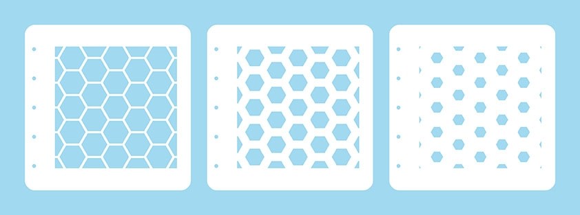 Nellie Snellen Layered Combi Stencil Set - Honeycomb (set of 3)