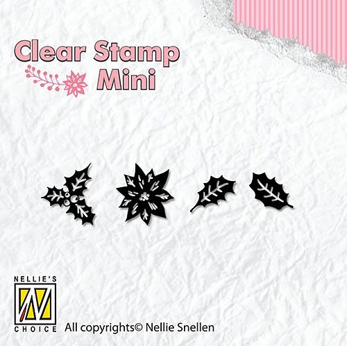 Nellie Snellen Clear Stamp Mini - Holly Leaves