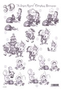 Monochrome Die Cut 3D Card - (10 Sheets)