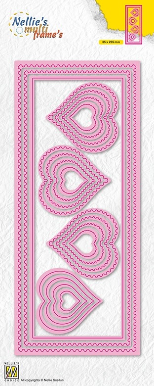 Nellie Snellen Multi Frame Dies Slim Lines - Hearts