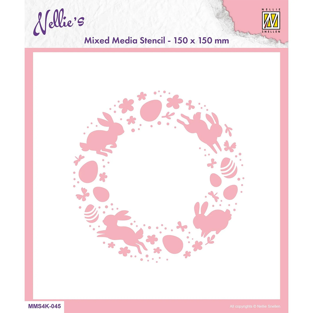 BACK IN STOCK Nellie Snellen Stencil - Easter Wreath