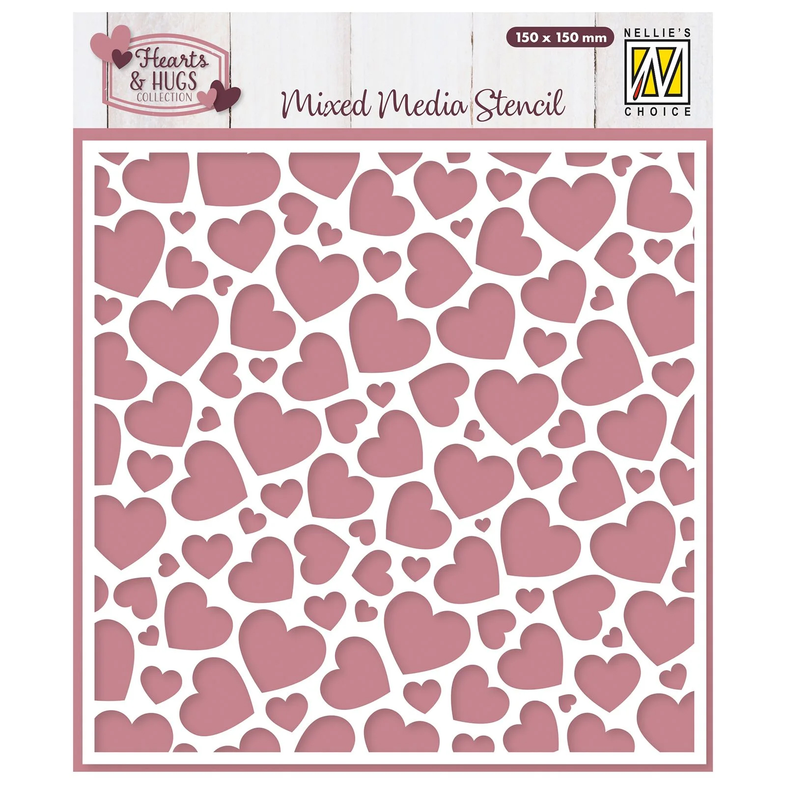 NEW Nellie Snellen Stencil - Pop Up Hearts