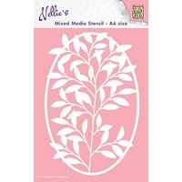 Nellie Snellen Mixed Media Stencil A6 - Frame with Flower-Branch