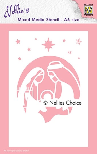 Nellie Snellen Mixed Media Stencil A6 - Holy Family