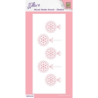 Nellie Snellen Mixed Media Slim Line Stencil - Xmas Baubles