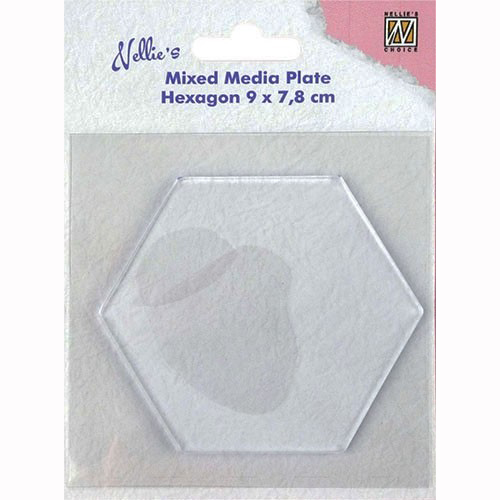Nellie Snellen Mixed Media - Gel Plate Hexagon 9 x 7.8 cm