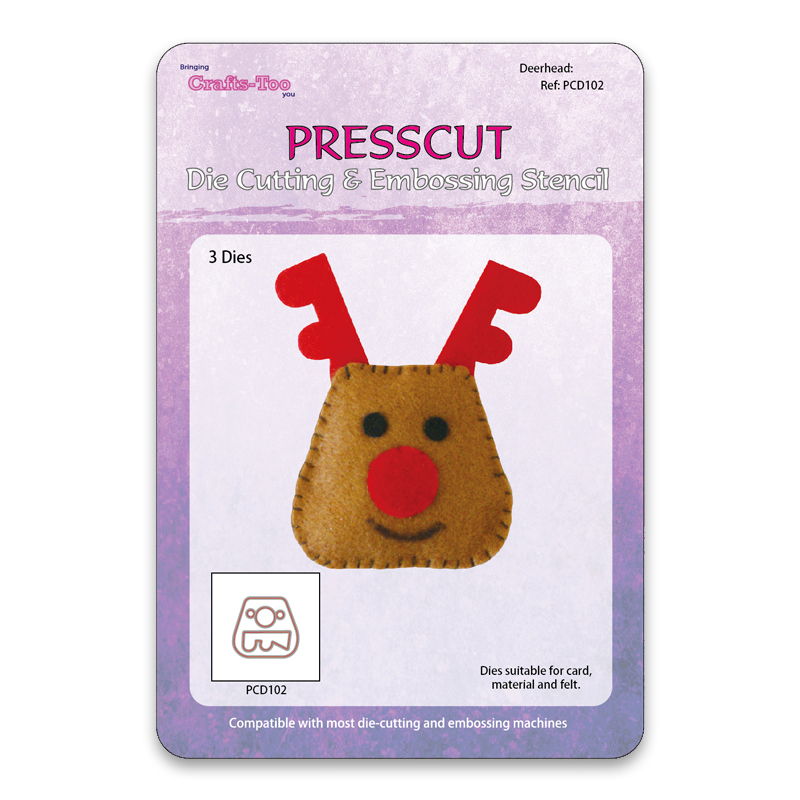 Presscut Cutting and Embossing Stencils - Deerhead (3pcs) SALE