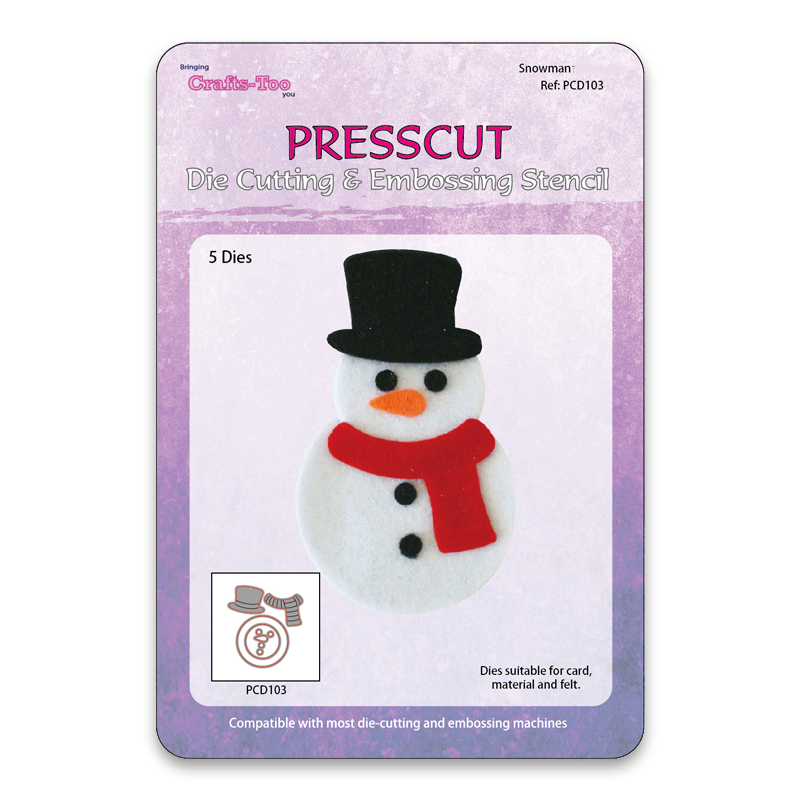 Presscut Cutting and Embossing Stencils - Snowman (5pcs) SALE