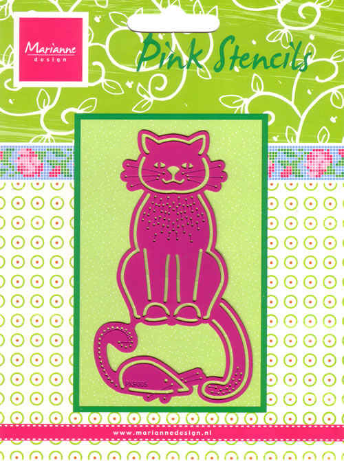Marianne Design Pink Stencil - Cat and Mouse