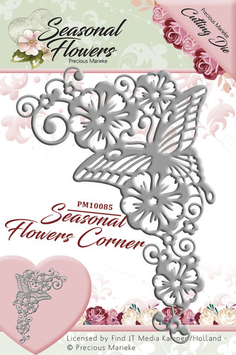 Precious Marieke Seasonal Flowers Cutting Die - Corner