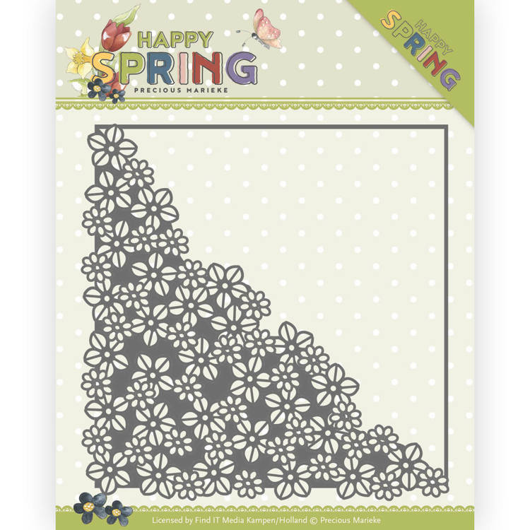 Precious Marieke Happy Spring Cutting Die - Happy Flower Corner