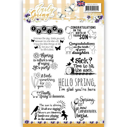 Precious Marieke Early Spring Clear Stamp - Text