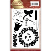 Precious Marieke Merry and Bright Christmas Clear Stamp - Wreath