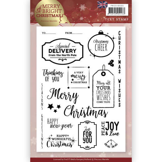 Precious Marieke Merry and Bright Christmas Clear Stamp