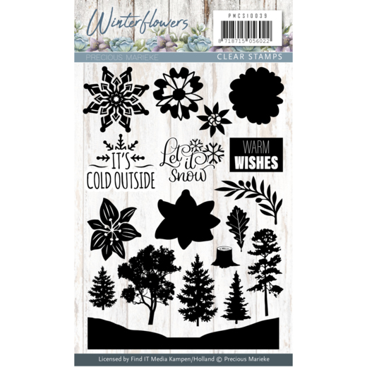 Precious Marieke Winter Flowers Clear Stamp - Winter Flowers