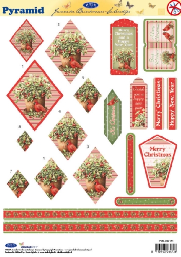 Pyramid Die Cut 3D - Christmas (10 Sheets) NOW HALF PRICE