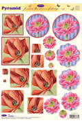 Pyramid 3D - Flowers (10 Sheets) NOW HALF PRICE