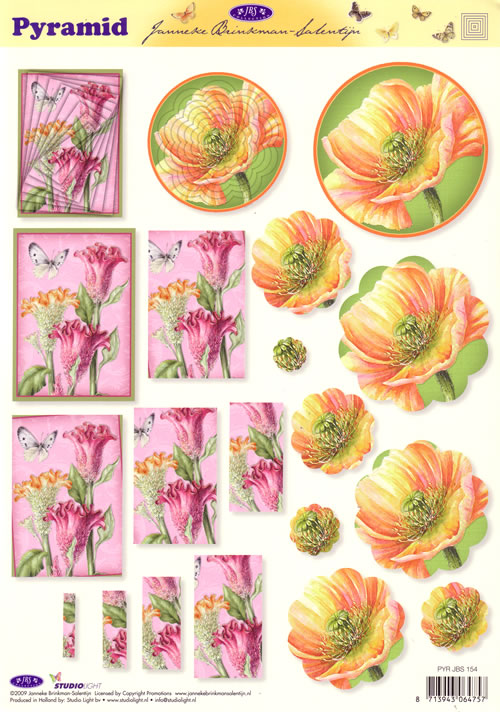 Pyramid 3D - Flowers (10 Sheets) NOW HALF PRICE