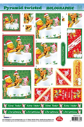 Pyramid Twisted Holographic 3D - Disney Pooh & Friends Christmas (10 Sheets) NOW HALF PRICE