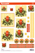 Twisted Pyramid 3D - Christmas Candles (10 Sheets) NOW HALF PRICE