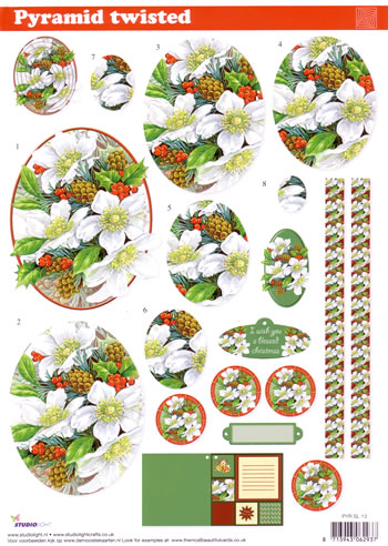 Twisted Pyramid 3D - Christmas Flowers (10 Sheets) NOW HALF PRICE