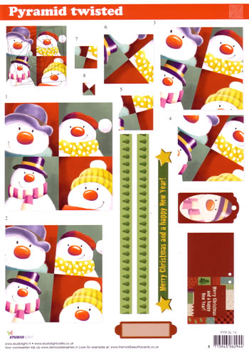 Twisted Pyramid 3D - Christmas Snowman (10 Sheets) NOW HALF PRICE