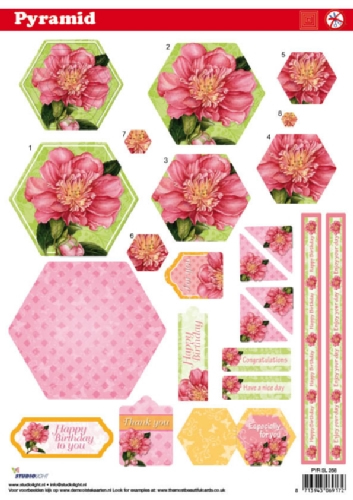 Pyramid Die Cut 3D Sheets - Flowers (10 Sheets) NOW HALF PRICE