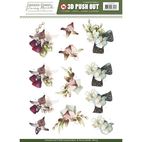 Precious Marieke Fantastic Flowers 3D Push Outs