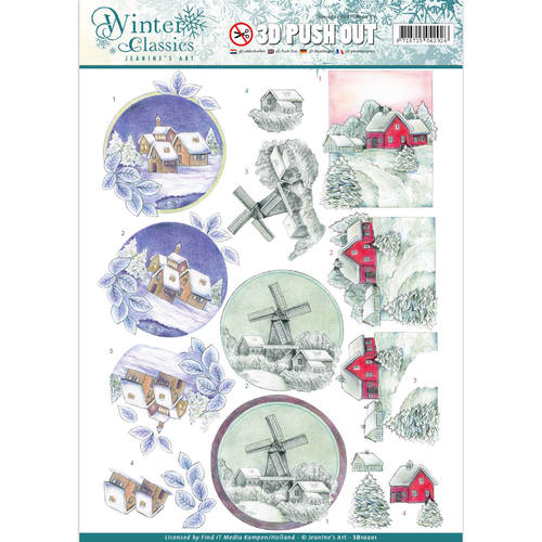 Jeanines Art Winter Classics 3D Push Out - Christmas Landscapes