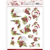 Precious Marieke Joyful Christmas 3D Pushout - Santa on Branch