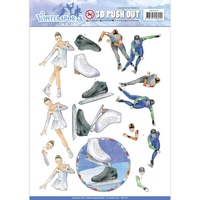 Jeanine's Art Wintersports 3D Push Outs - Ice Skating Jeanine's Art Wintersports 3D Push Outs - Ice Skating