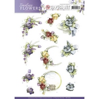 Precious Marieke Timeless Flowers 3D Push Outs - Violets