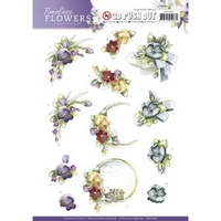 Precious Marieke Timeless Flowers 3D Push Outs - Violets Precious Marieke Timeless Flowers 3D Push Outs - Violets