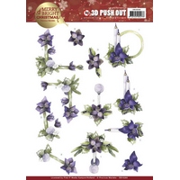 Precious Marieke Merry and Bright Christmas 3D Push Out - Amaryllis in Purple