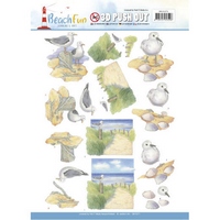 Jeanine's Art Beach Fun 3D Push Out - Seagulls Jeanine's Art Beach Fun 3D Push Out - Seagulls