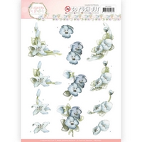 Precious Marieke Flowers in Pastels 3D Pushout - True Blue