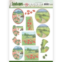 Jeanine's Art Landscapes 3D Pushout - Summer Landscapes Jeanine's Art Landscapes 3D Pushout - Summer Landscapes