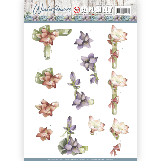 Precious Marieke Winter Flowers 3D Pushout - Amaryllis