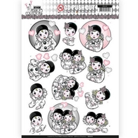 Yvonne Creations Pretty Pierrot 2 3D Pushout - Thinking of You