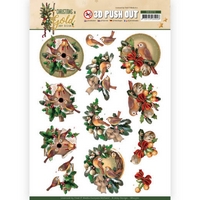 NEW Amy Design Christmas in Gold 3D Push Out - Birds in Gold NEW Amy Design Christmas in Gold 3D Push Out - Birds in Gold