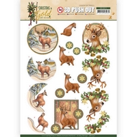 NEW Amy Design Christmas in Gold 3D Push Out - Deers in Gold NEW Amy Design Christmas in Gold 3D Push Out - Deers in Gold