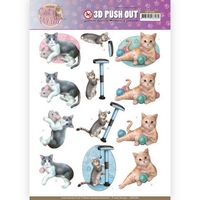 Amy Design Cats World 3D Pushout - Playing Cats