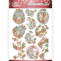 Jeanine's Art Lovely Christmas 3D Push Outs - Lovely Christmas Pets
